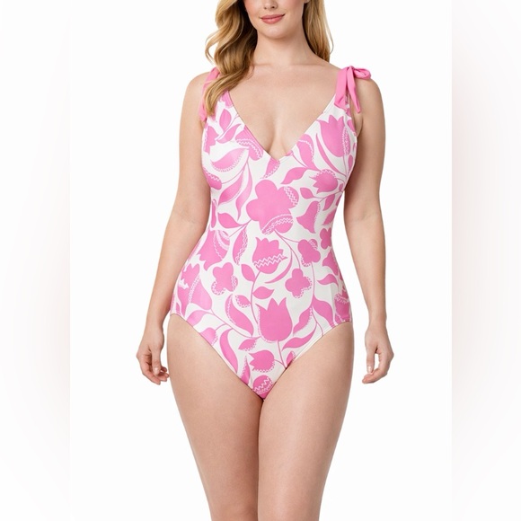 kate spade Other - Kate Spade Women's Bathing Suit Size Medium Pink and White Floral One-Piece